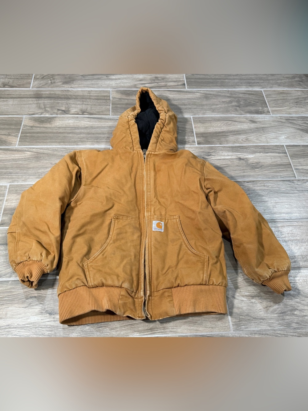 Vintage Carhartt Boys Canvas Jacket Youth Medium 10/12 Winter